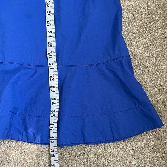 J. Crew Flutter Hem Dress Cobalt Blue F4007 Cotton Back Zip Women’s Size 12 - Picture 9 of 10
